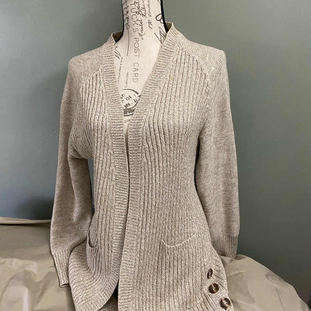 Harper Light Beige Cardigan Sweater
